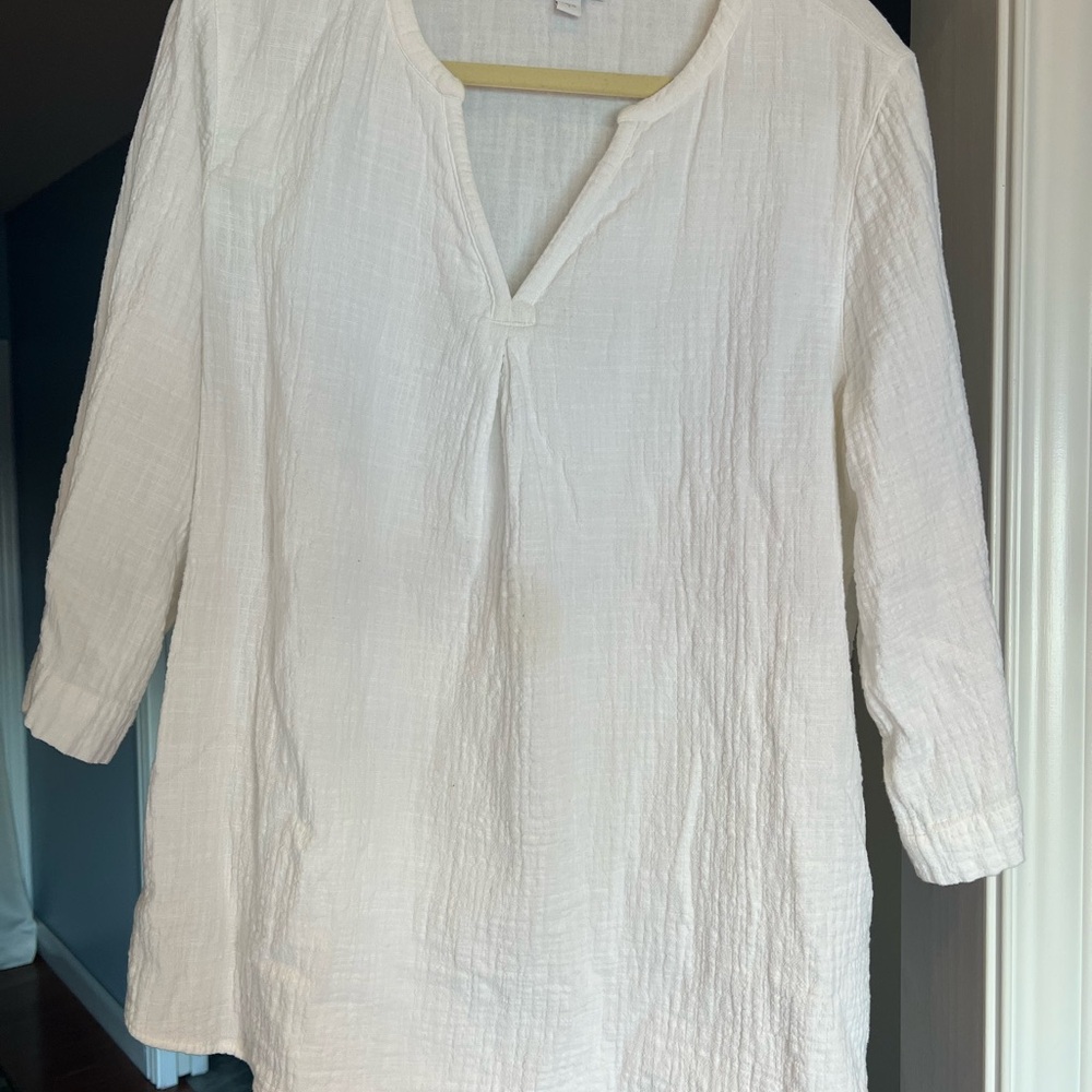 J Jill Women's White gauze Blouse